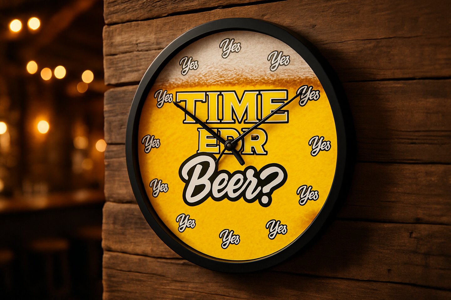 Wandklok met de tekst Time for Beer